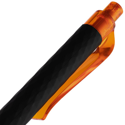 Ручка шариковая Prodir QS01 PRT-P Soft Touch, черная с оранжевым